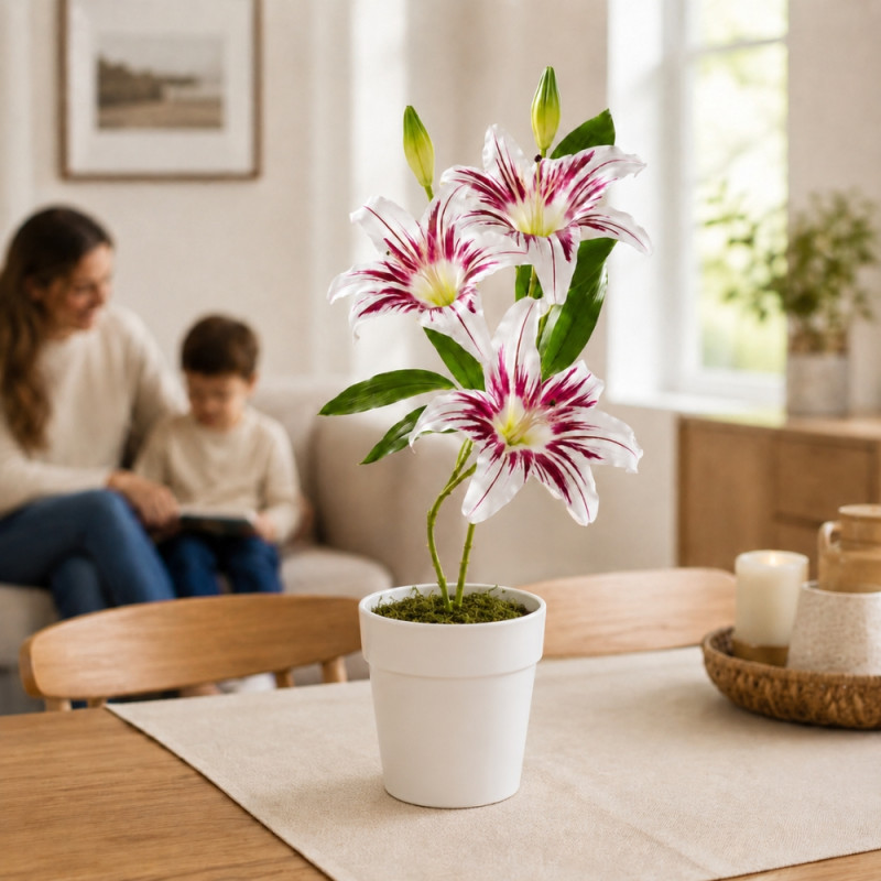 Artificial Lily – White (100cm)