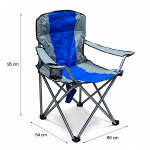 Cobalt Craft Foldable Camping Chair Designed for Comfort & Outdoor Adventures – Blue (H-95, W-54, L-86 CM)