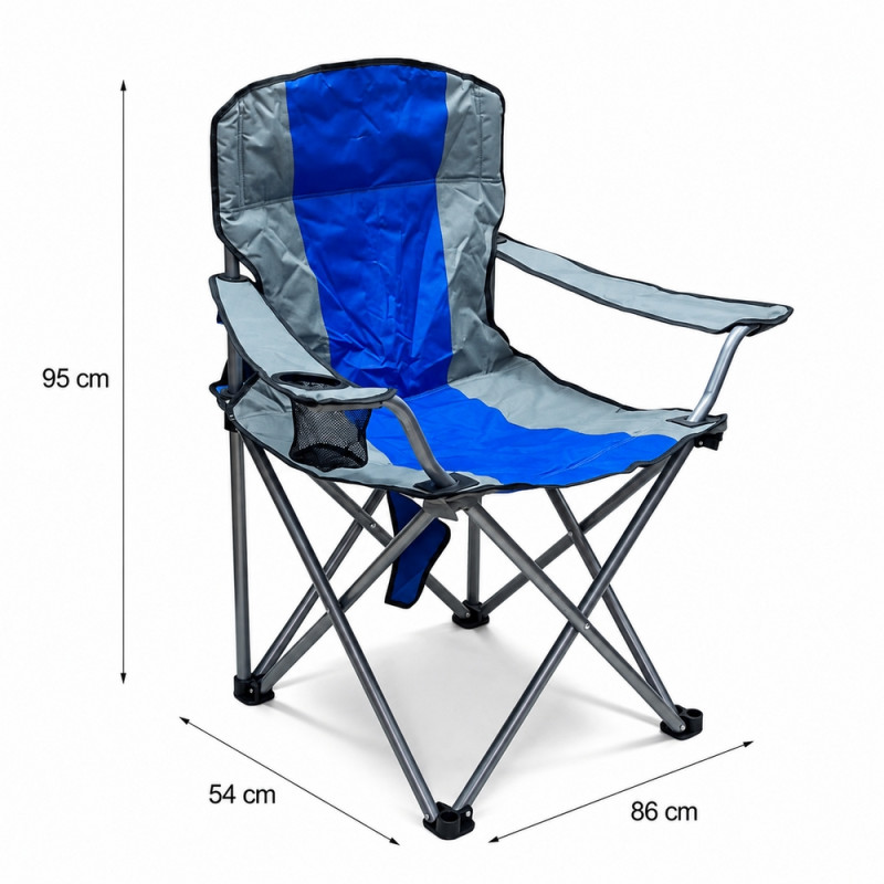 Cobalt Craft Foldable Camping Chair Designed for Comfort & Outdoor Adventures – Blue (H-95, W-54, L-86 CM)
