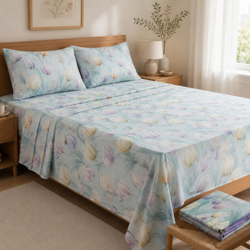 Floral Bed Sheet Set - 3pcs
