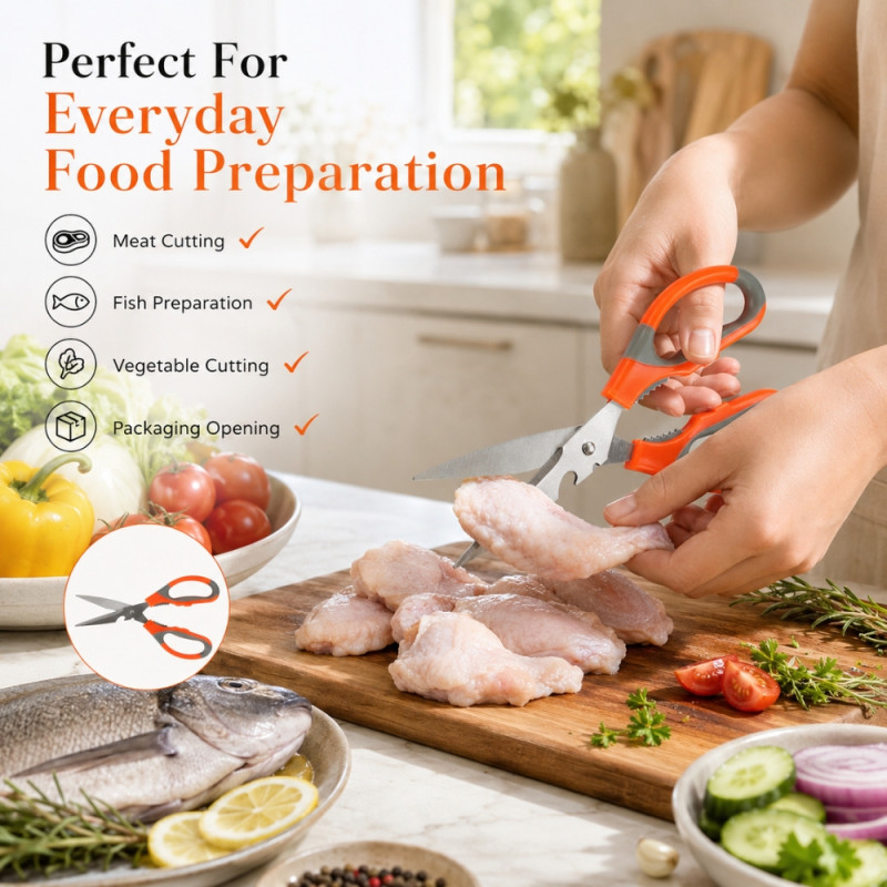Elegant Kitchen Scissors – Assorted Colors