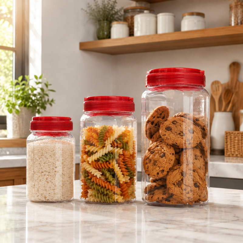 Superior storage jar – Transparent Premium Quality (3 Pcs)