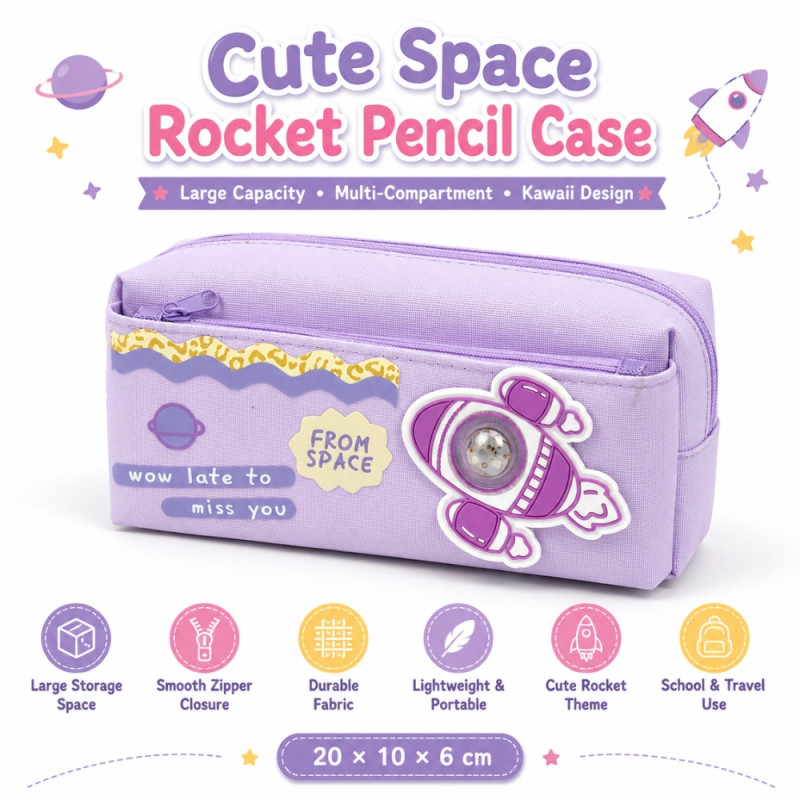 Quality pencil case – Lavender Premium Quality (10 x 20 x 6cm)