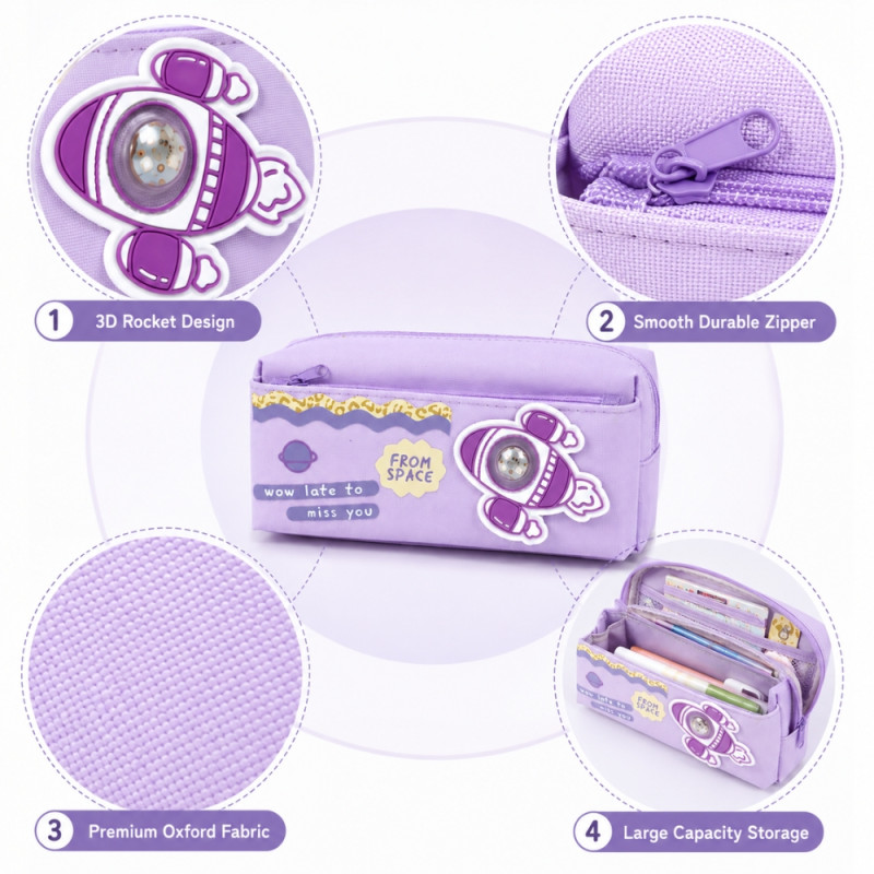 Quality pencil case – Lavender Premium Quality (10 x 20 x 6cm)