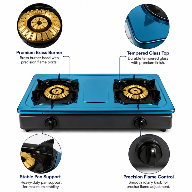 Quality gas stove – Silver Premium Quality (70 x 39 x 15cm)