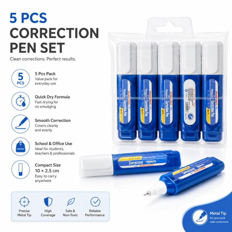 Superior correction pen – Blue Premium Quality (5 PCS)