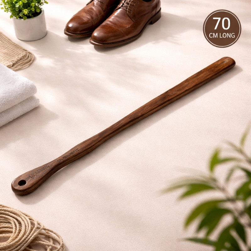 Professional Extra-Long Wooden Shoehorn – Ergonomic Natural Beechwood (70cm)