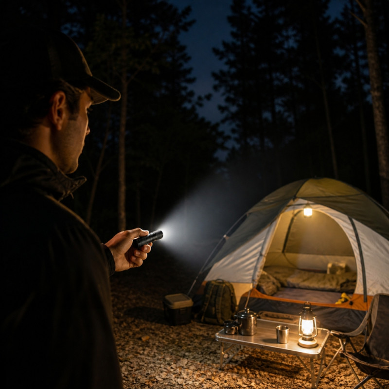 Mini Rechargeable LED Pocket Flashlight – Black (8.5x2cm)