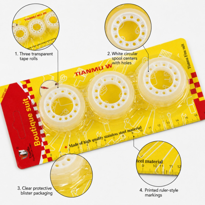 Tianmu Clear Tape (3 PCS) – Yellow