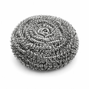 Premium-Quality Stainless Steel Coil Scrubber for Heavy-Duty Kitchen Cleaning – 8.5 x 8.5 cm – 6 Pcs – Silver