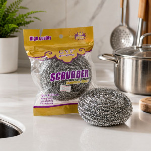 Stainless Steel Scrubbers – Silver (D-10cm X T-2.5cm)