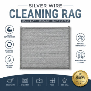 Steel Frame Cleaning Ball Designed for Home &amp; Professional Cleaning – Silver (H-18, W-23 CM)
