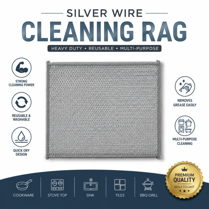 Steel Frame Cleaning Ball Designed for Home &amp; Professional Cleaning – Silver (H-18, W-23 CM)