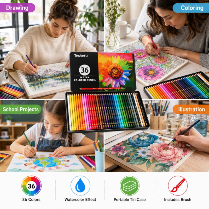 Supreme Gleam Colored Pencils Designed for Creative Expression &amp; Office Use – Multi Color (H-30, W-19 CM)