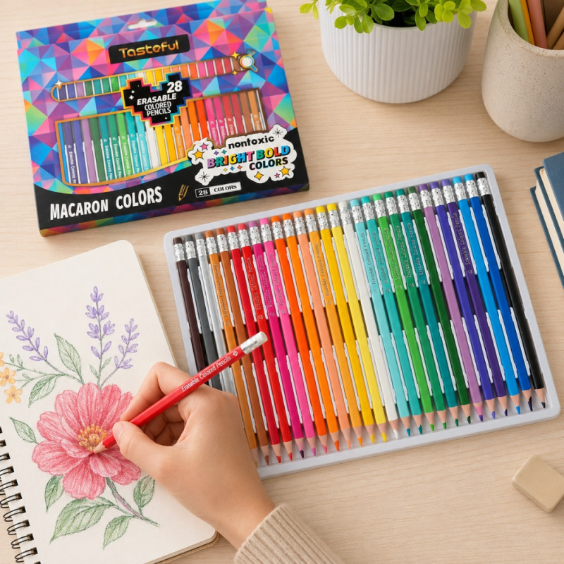 28 Erasable Colored Pencils