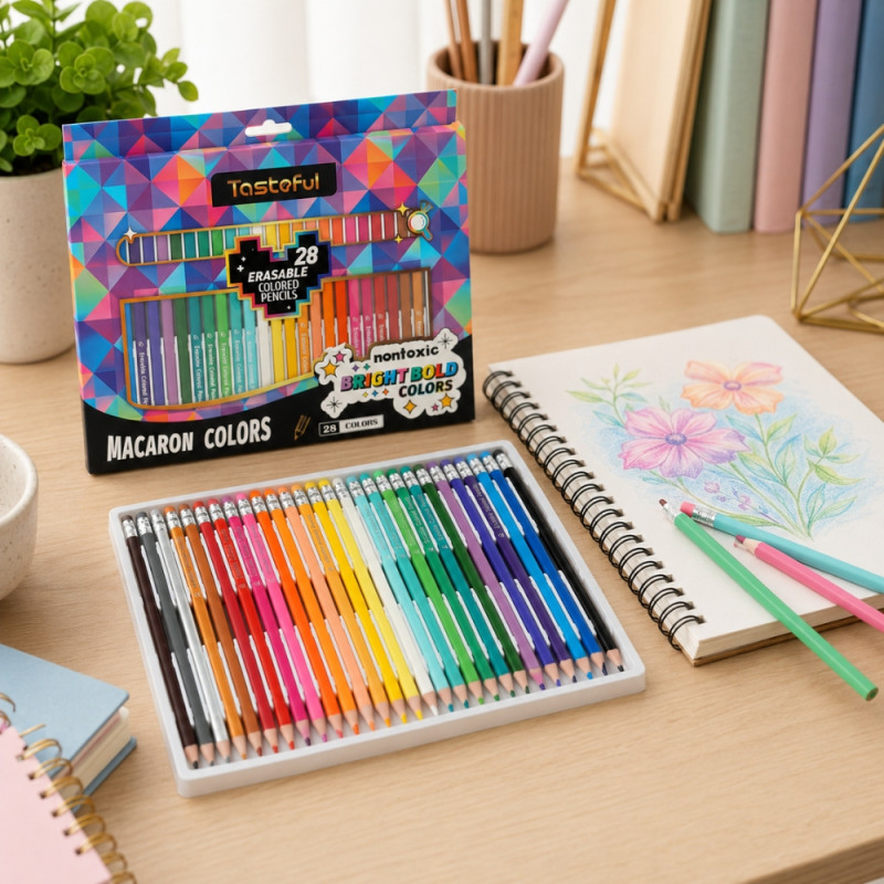 28 Erasable Colored Pencils