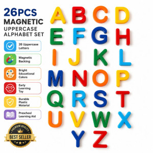 Essential Magnetic letters – MiltiColor Premium Quality (20 x 15 cm)