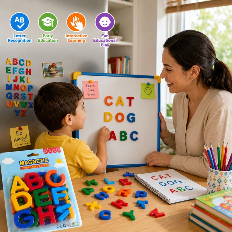 Essential Magnetic letters – MiltiColor Premium Quality (20 x 15 cm)