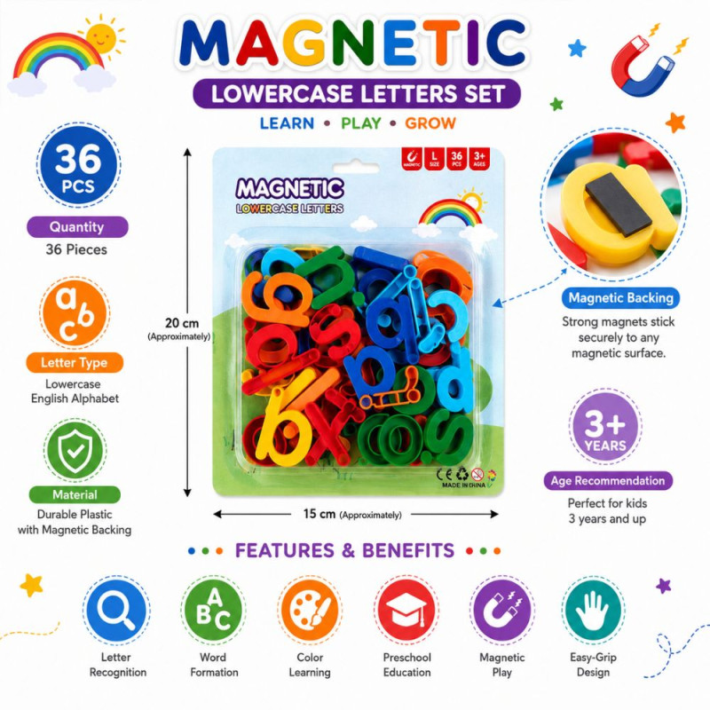 Premium Magnetic letters – MiltiColor Premium Quality (20 x 15 cm)