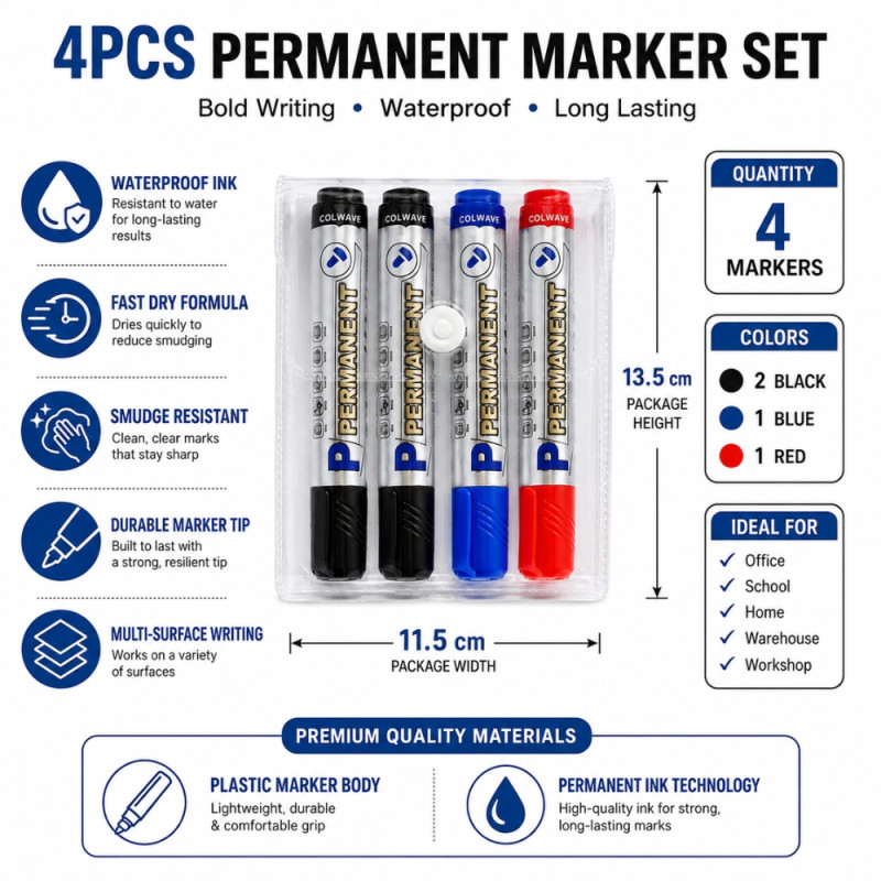4PCS Permanent Marker Pen Set