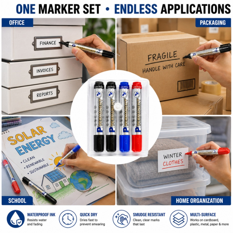 4PCS Permanent Marker Pen Set