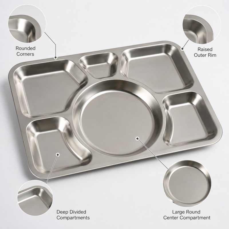 Stainless Steel Meal Tray