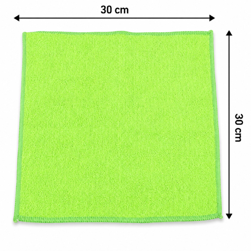 Streak-Free Lime Green Microfiber Cleaning Cloth (30x30cm)