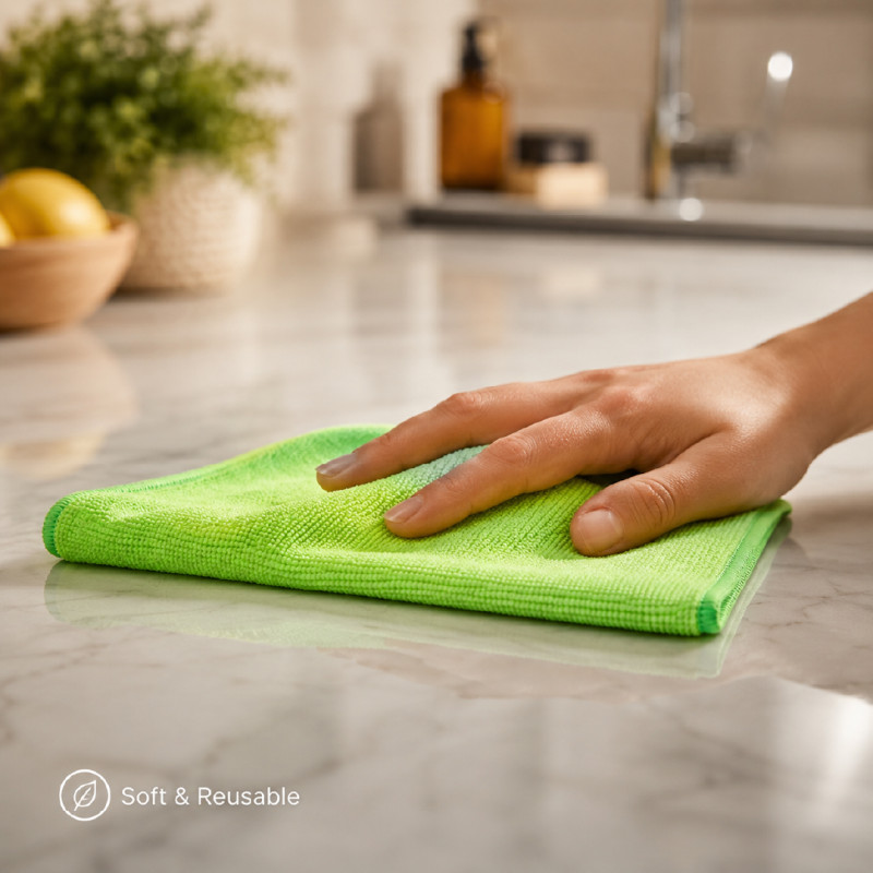 Streak-Free Lime Green Microfiber Cleaning Cloth (30x30cm)