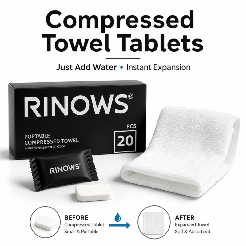 Professional Portable Compressed Towel Tablets – 20pcs Hygienic Travel Set (White)