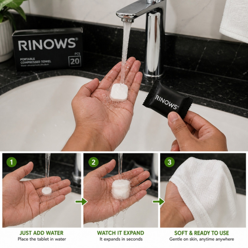 Professional Portable Compressed Towel Tablets – 20pcs Hygienic Travel Set (White)