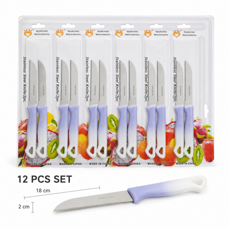 Stainless Steel Knife Set - 12pcs