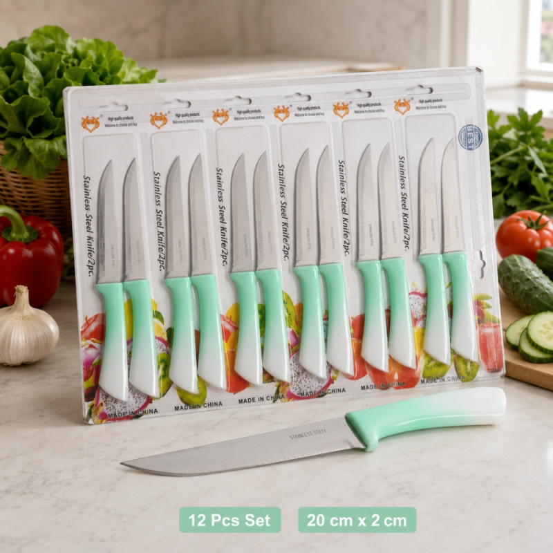 Stainless Steel Knife Set - 12pcs