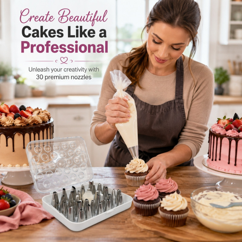 Expert Bliss Cake Decorator Designed for Everyday Cooking &amp; Kitchen Excellence – White (H-12.5, W-16, D-3 CM)