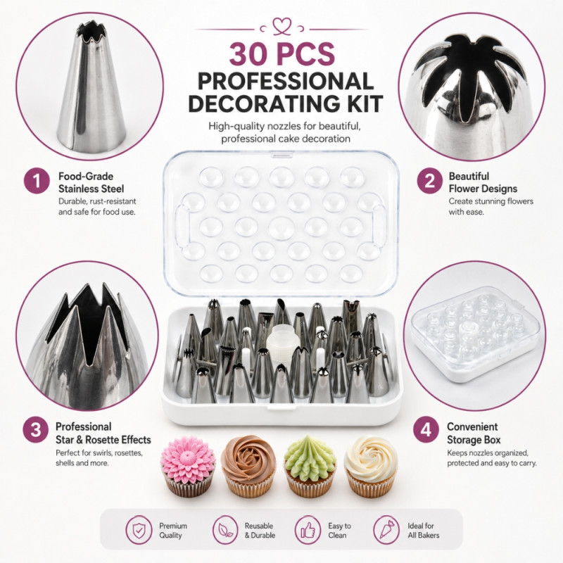 Expert Bliss Cake Decorator Designed for Everyday Cooking &amp; Kitchen Excellence – White (H-12.5, W-16, D-3 CM)