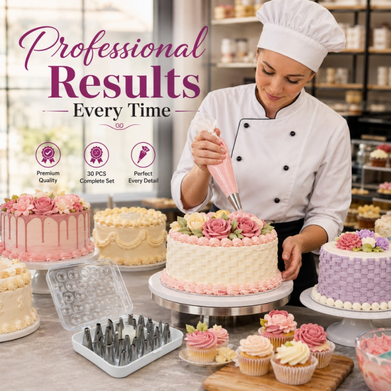 Expert Bliss Cake Decorator Designed for Everyday Cooking &amp; Kitchen Excellence – White (H-12.5, W-16, D-3 CM)