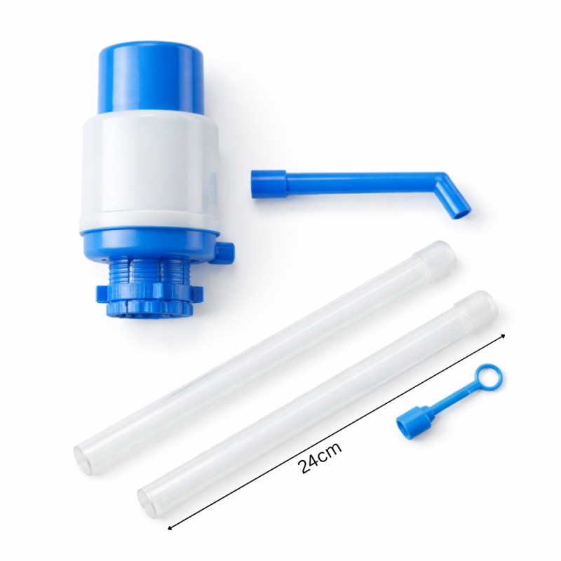 Manual Water Bottle Pump – Universal Fit for Large Jugs – White &amp; Blue (23cm)