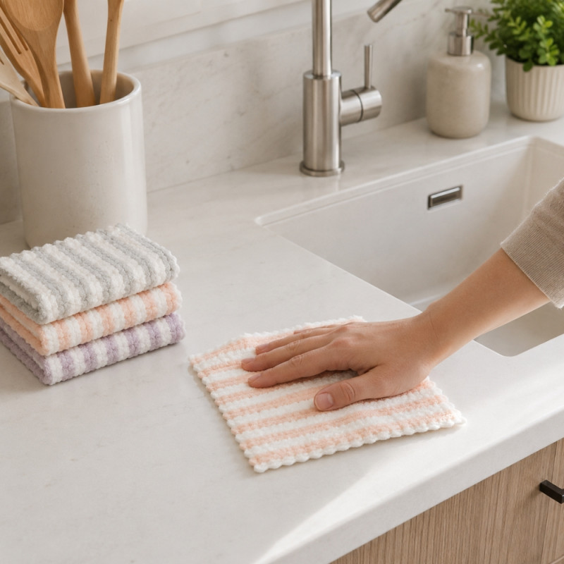 DISH CLOTH Striped Kitchen Towels – Assorted