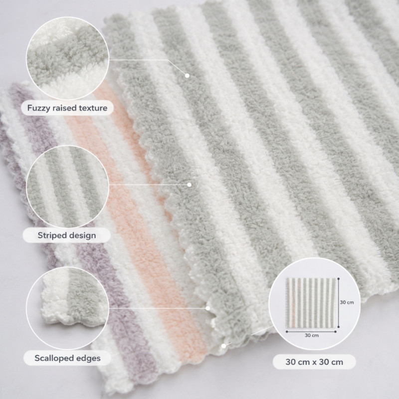 DISH CLOTH Striped Kitchen Towels – Assorted