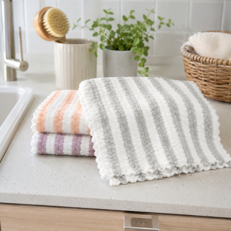DISH CLOTH Striped Kitchen Towels – Assorted
