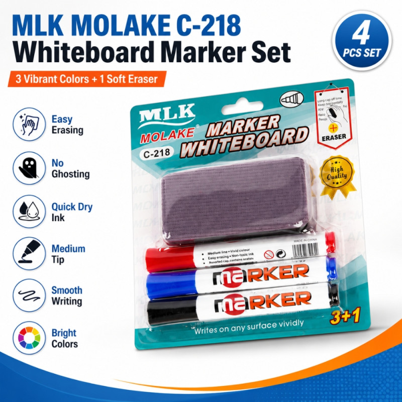 Classic whiteboard marker Set – MultiColor Premium Quality (4 Pcs)