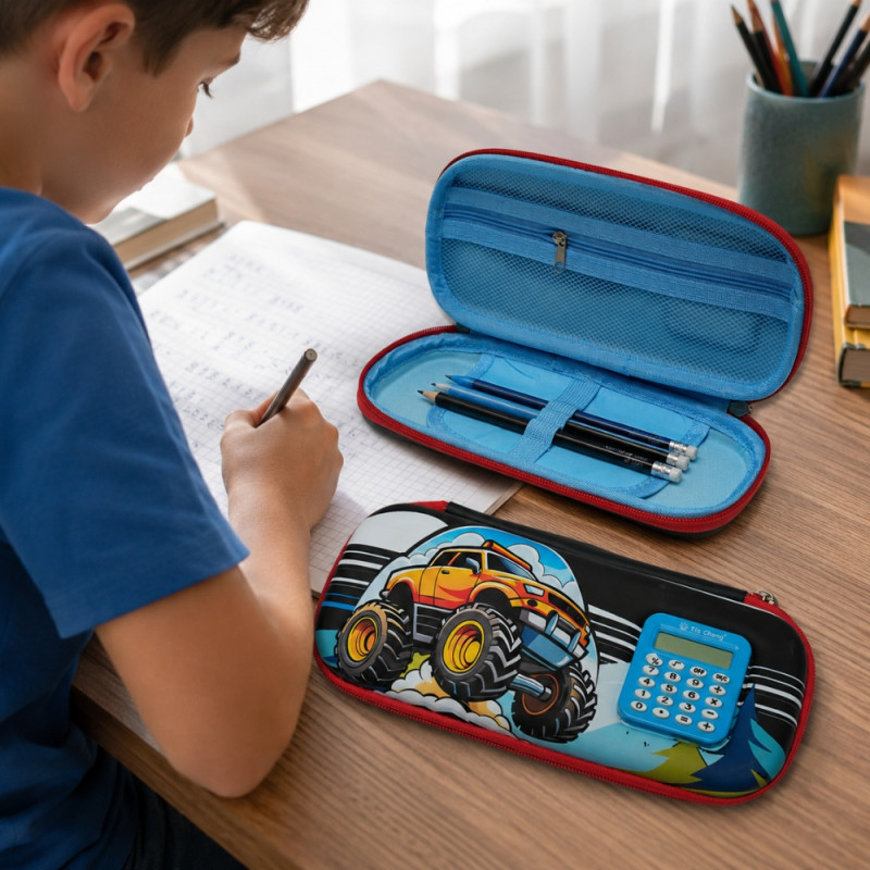 Master Ease Pencil Bag Designed for Creative Expression &amp; Office Use – Multi Color (H-23, W-10 CM)