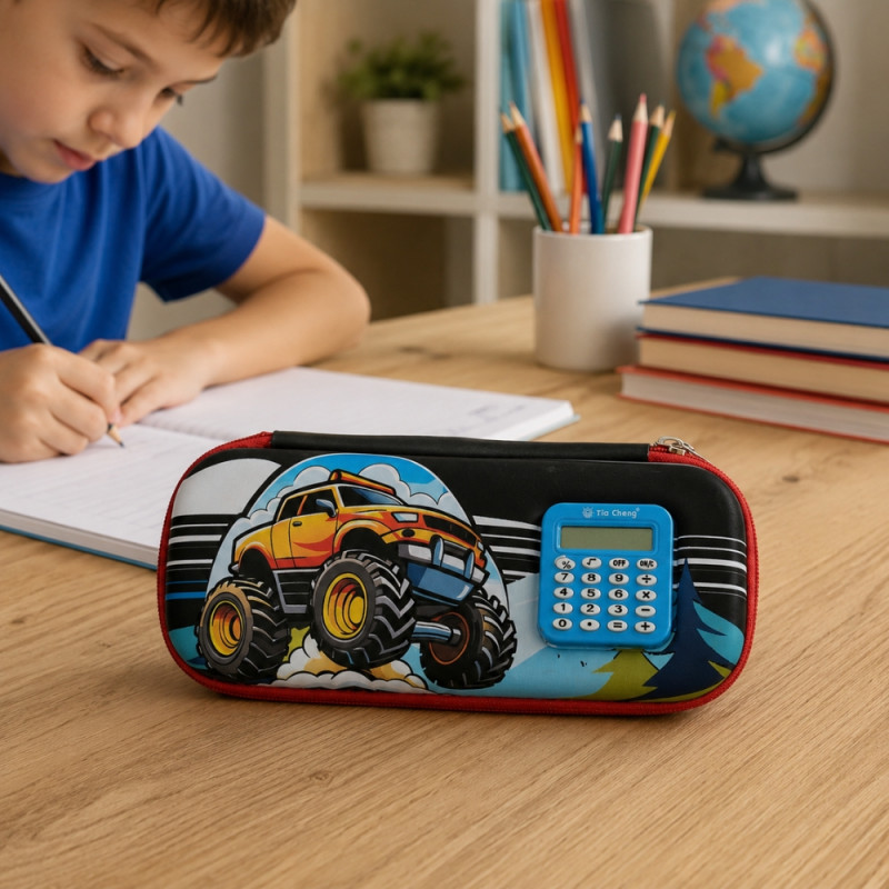 Master Ease Pencil Bag Designed for Creative Expression &amp; Office Use – Multi Color (H-23, W-10 CM)