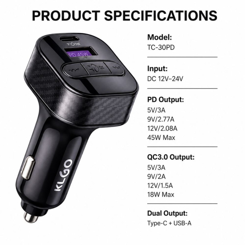 Clear Pro Mobile Phone Charger Designed for Data Storage & Backup – Black 
