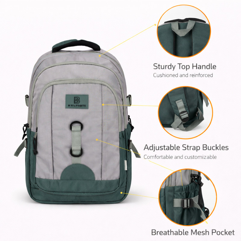 Professional Slim Business & Laptop Backpack – Light Gray (42cm)