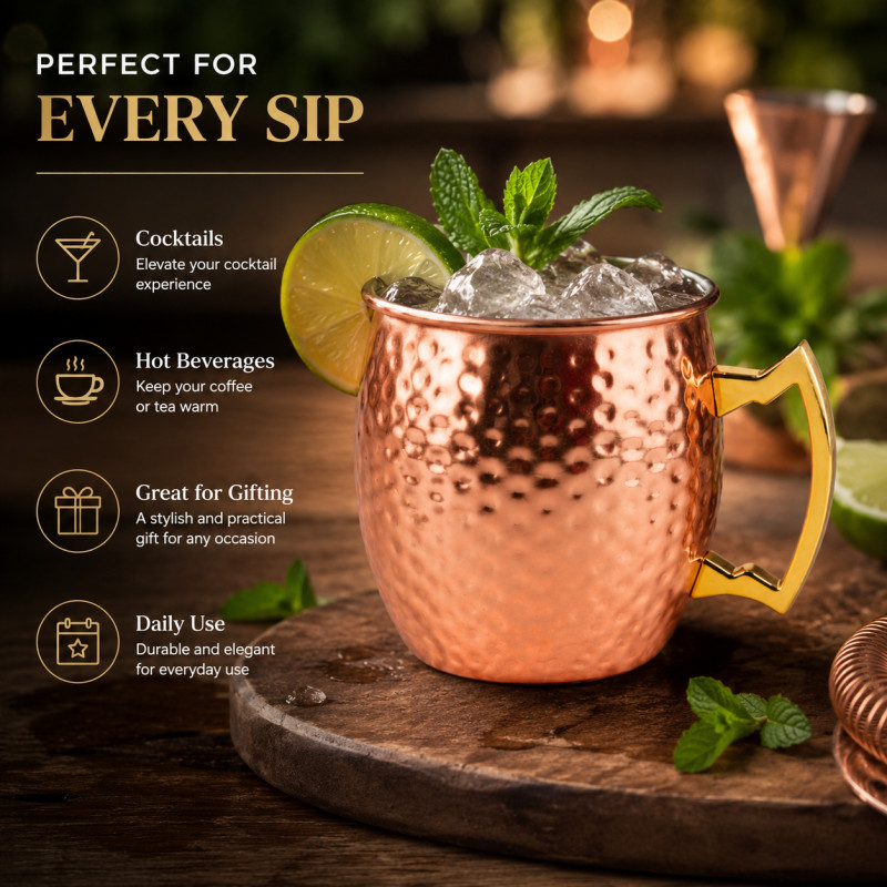 Bronze Style Stainless Steel Cup Designed for Elegant Dining & Entertaining – Gold (H-10, W-9 CM)