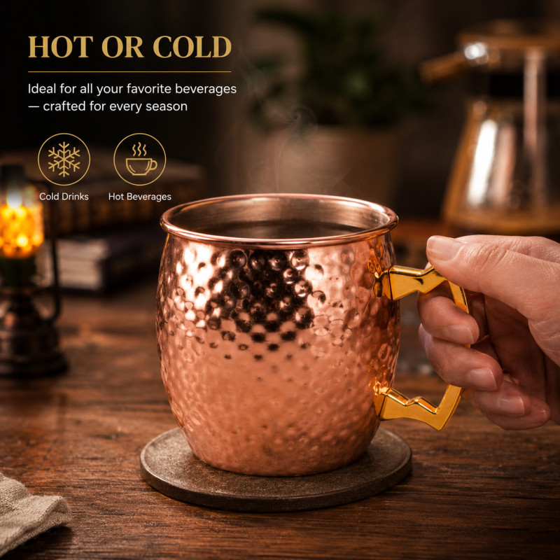 Bronze Style Stainless Steel Cup Designed for Elegant Dining & Entertaining – Gold (H-10, W-9 CM)