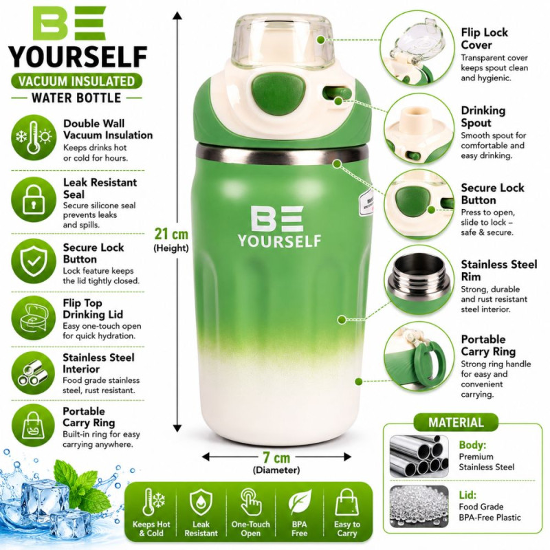 Premium Travel Mug – Green Premium Quality (21 x 7 cm)