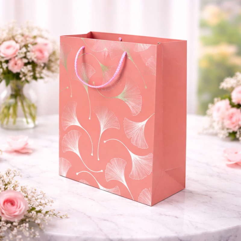 Elegant Matte Paper Gift Bag – Light Pink (32cm)
