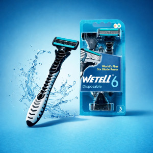 Precision 6-Blade Disposable Razor Set – Cyan Blue (3-Pack) Precision 6-Blade Disposable Razor Set – Cyan Blue (3-Pack)