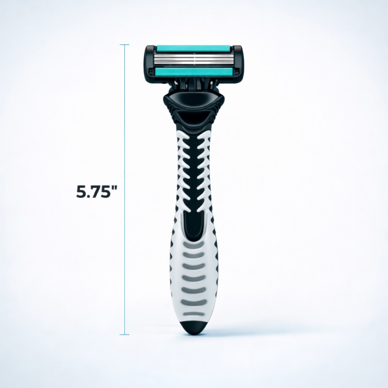 Precision 6-Blade Disposable Razor Set – Cyan Blue (3-Pack)
